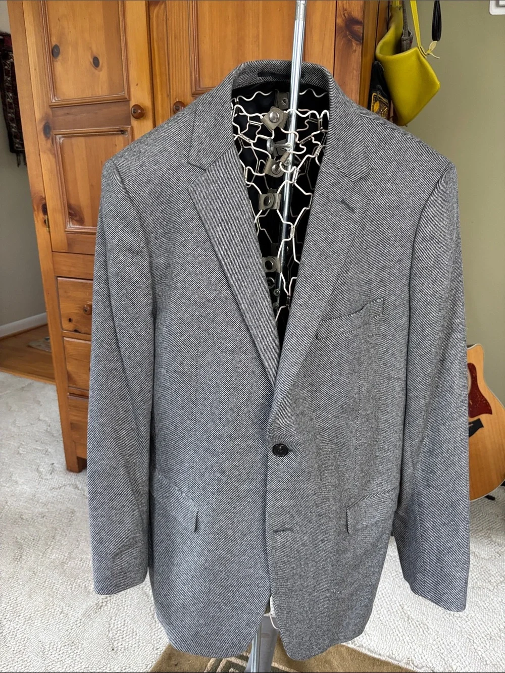 Theory Men's Gray Herringbone Sport Coat
